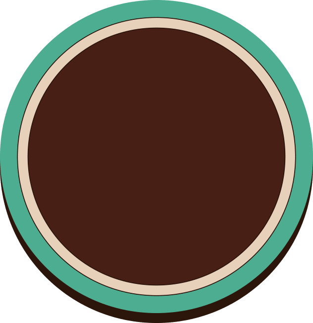 A circle with green border