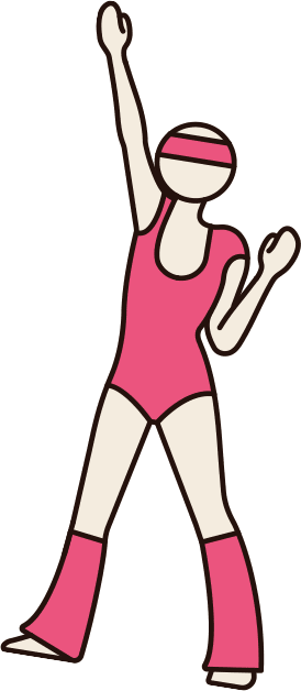 A girl in pink aerobic outfit